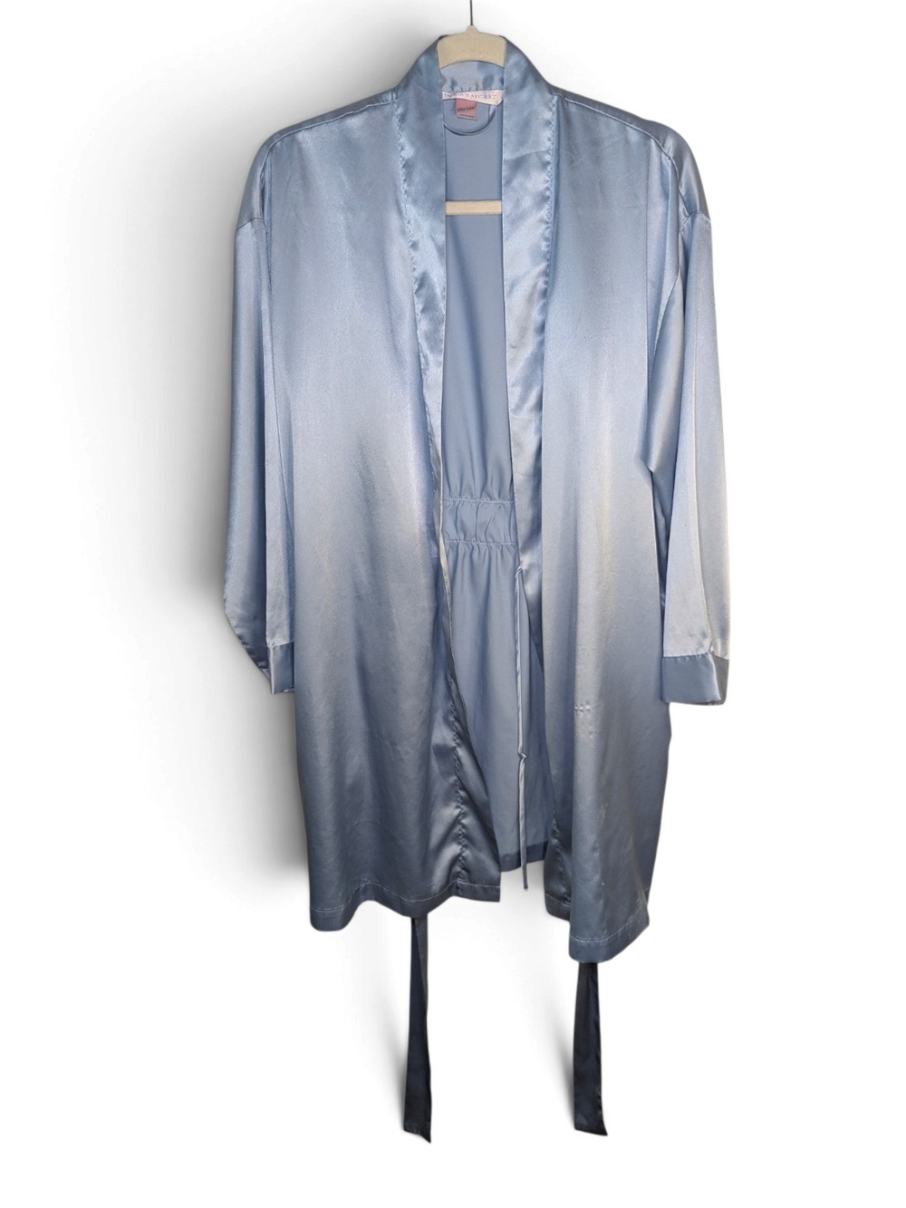 Victoria's Secret Silky Satin Robe Periwinkle Slate Blue One Size OS
